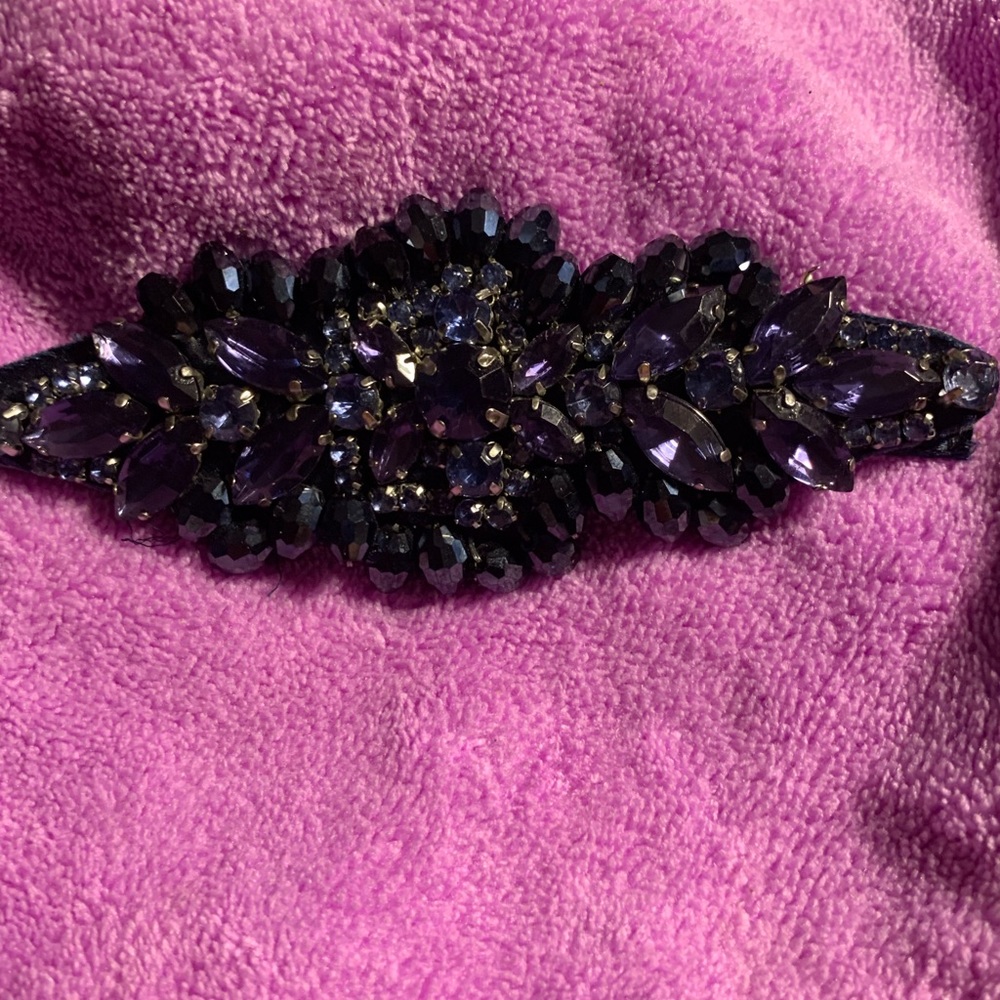 Collectible-Dark Amethyst bead 4” brooch